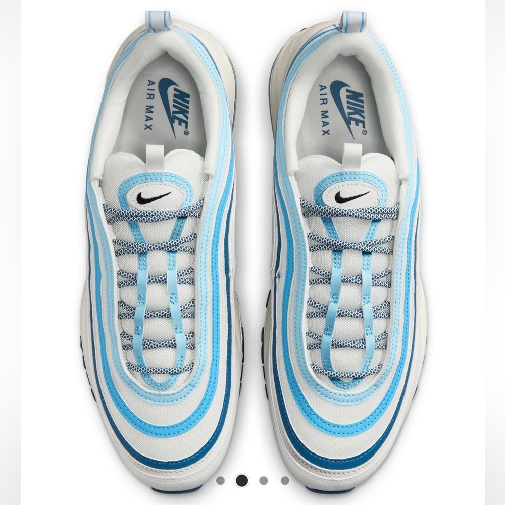 Nike Air Max 97 White and Blue Sneakers - Picture 2 of 9